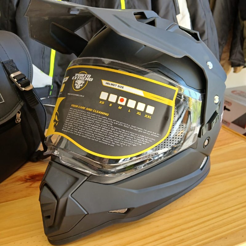 Casco Punto Extremo Dakar MX632A negro con detalles en gris y visera off-road